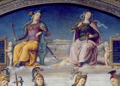 Fortune and Temperance, detail from the Lunette of Fortune and Temperance by Pietro Perugino